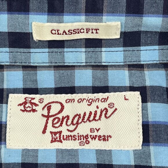 Original Penguin Button Down Shirt Mens Large Classic Fit Blue - Picture 4 of 7